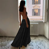 Open Back Ruffled Maxi Dress